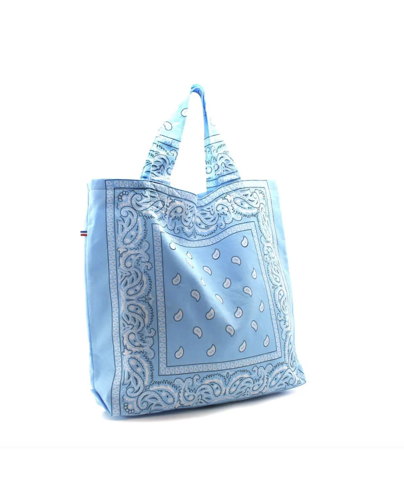 Sac cabas bandana bleu clair