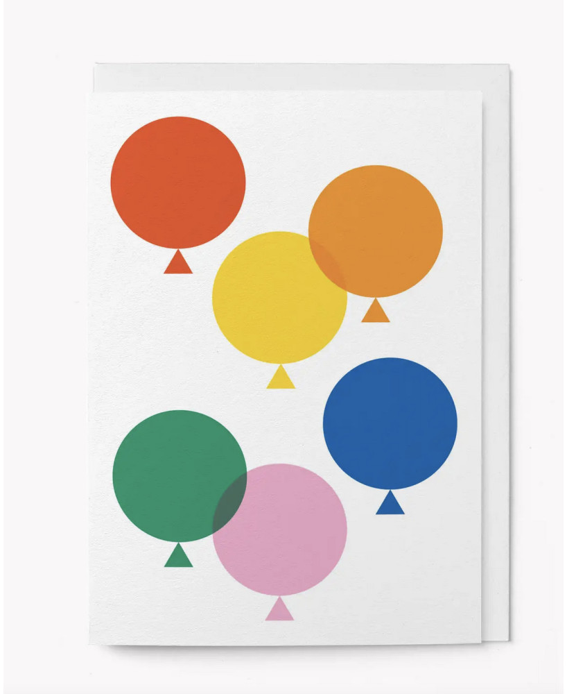 Carte Ballons multicolores