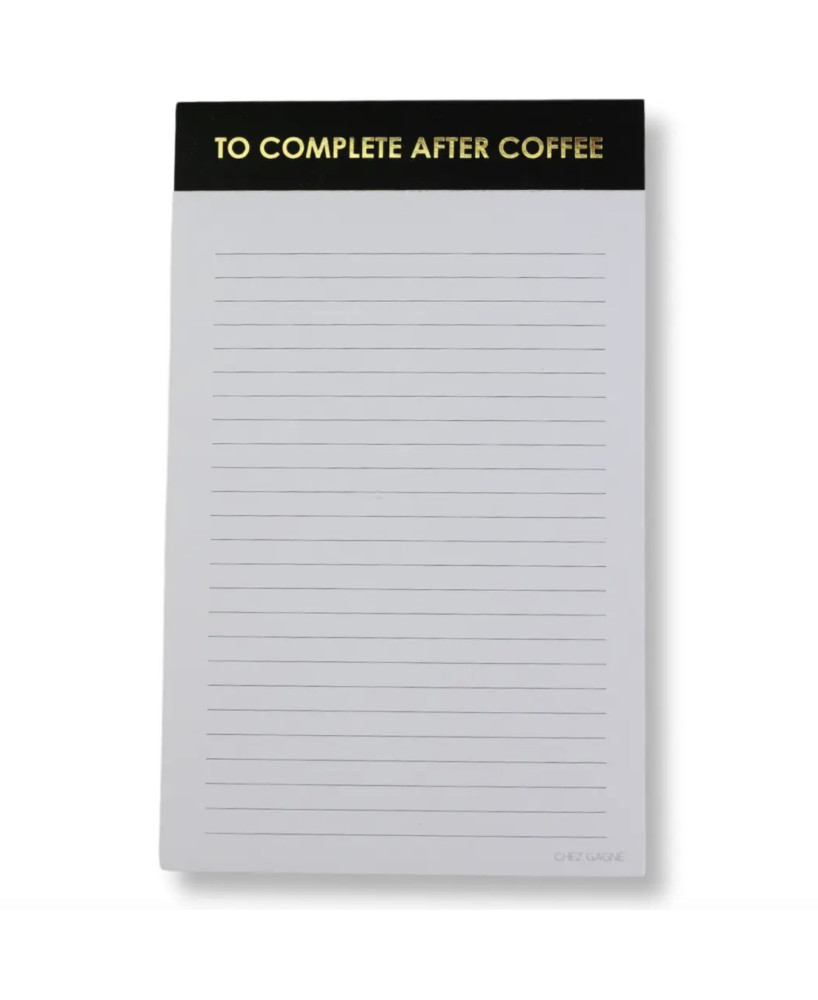 Bloc-notes To complete after coffee