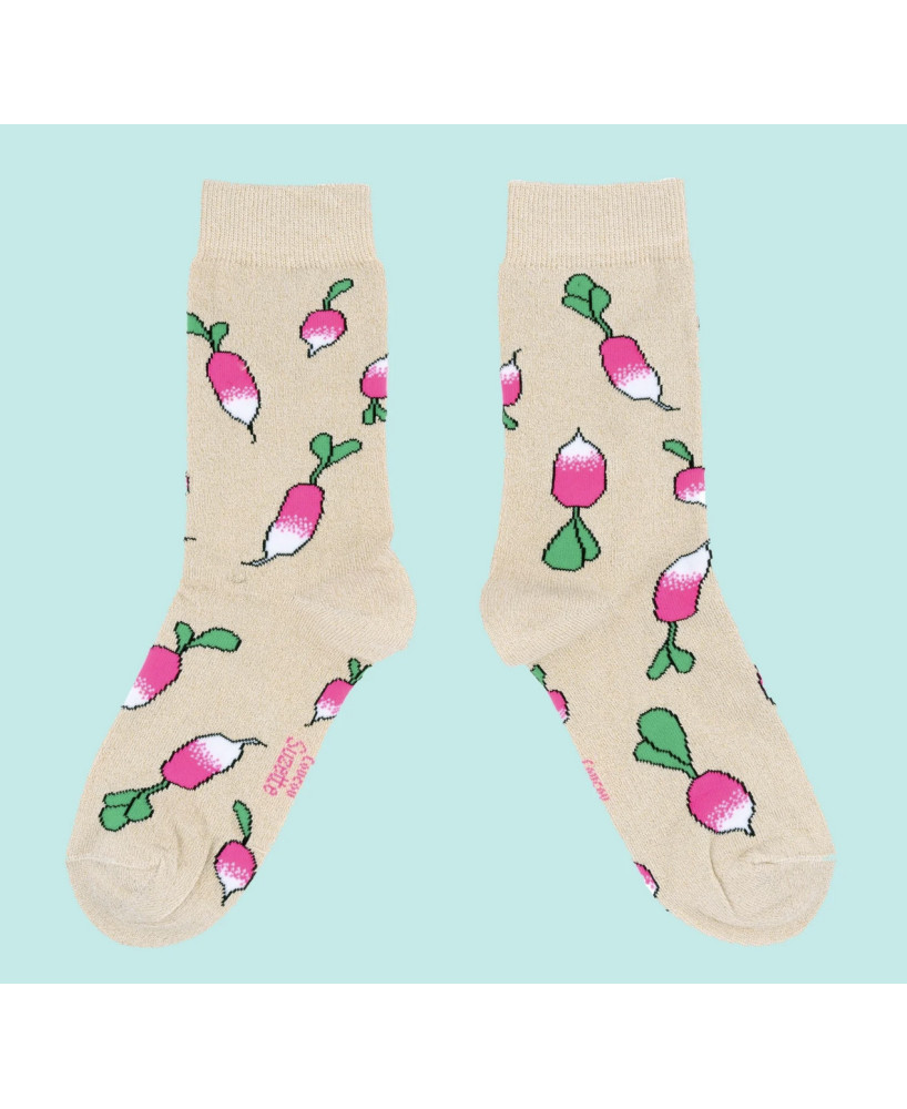 Chaussettes Coucou Suzette Radis pailletés