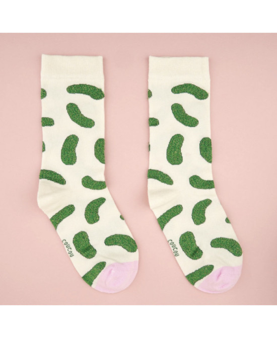 Chaussettes Coucou Suzette Cornichons paillettes