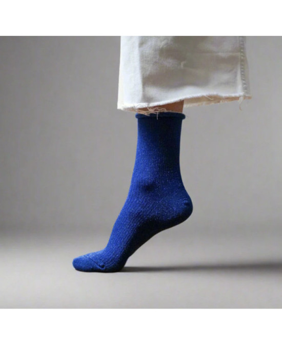Chaussettes Klue glitter lurex bleu électrique