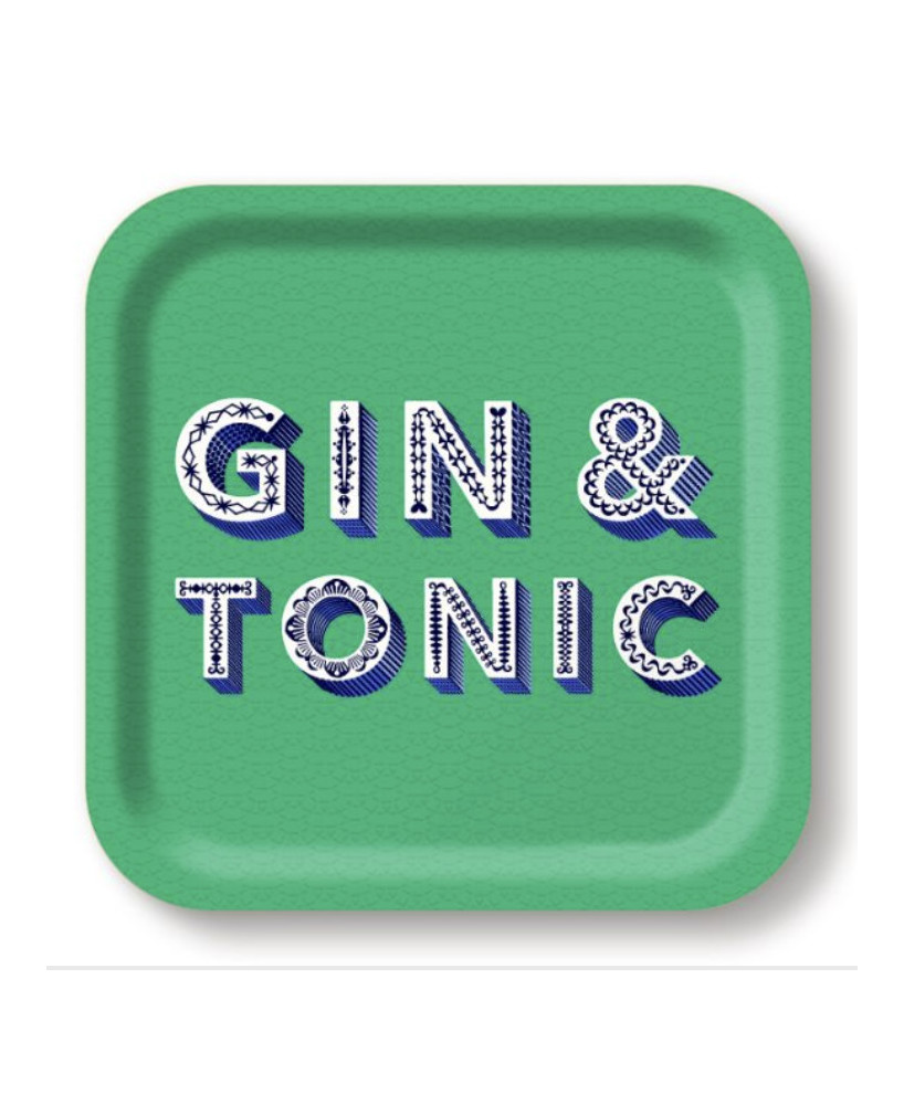 Plateau carré Gin and Tonic vert