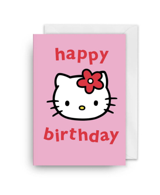 Carte Hello Kitty Happy Birthday rose