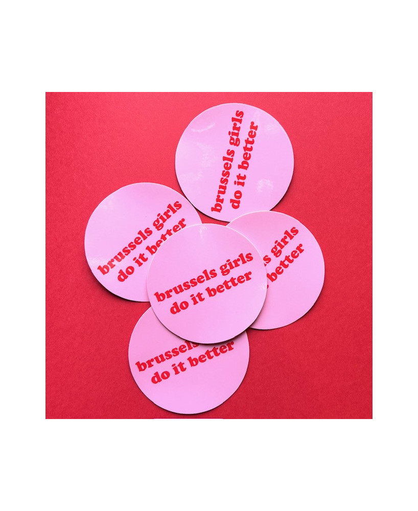Sticker rose-rouge brussels girls do it better