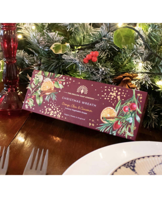 Coffret de 3 savons Christmas wreath