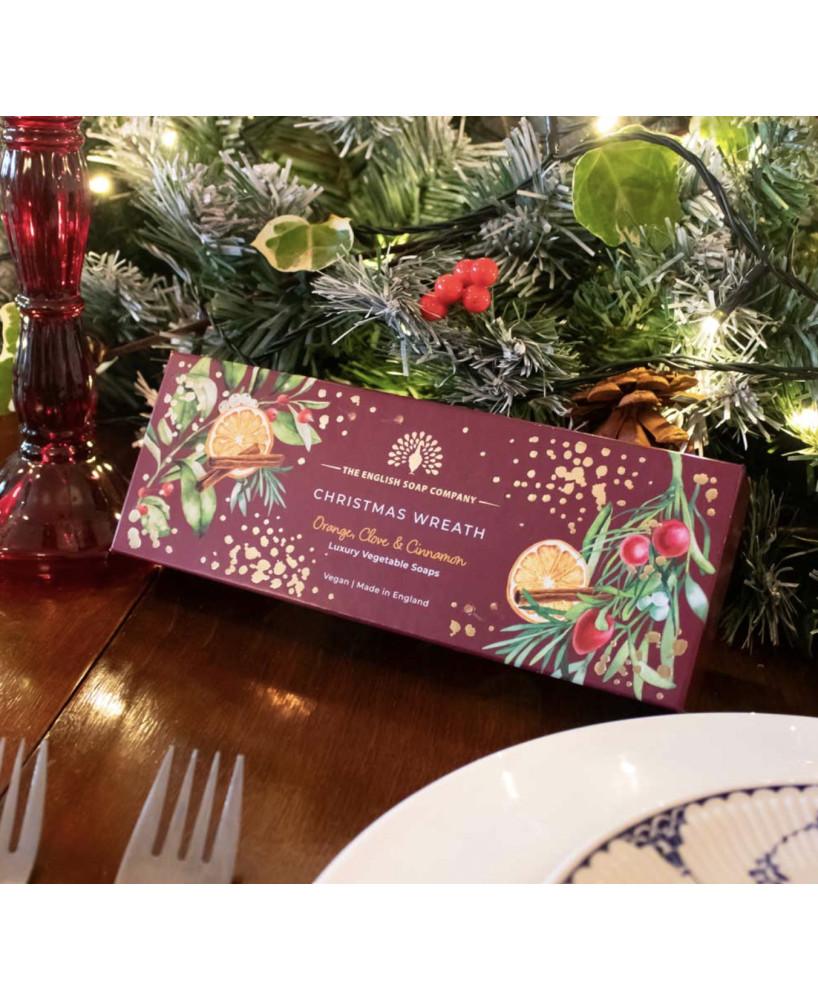 Coffret de 3 savons Christmas wreath