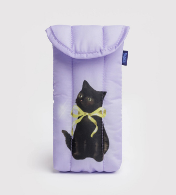 Etui de lunettes matelassé Chat noir