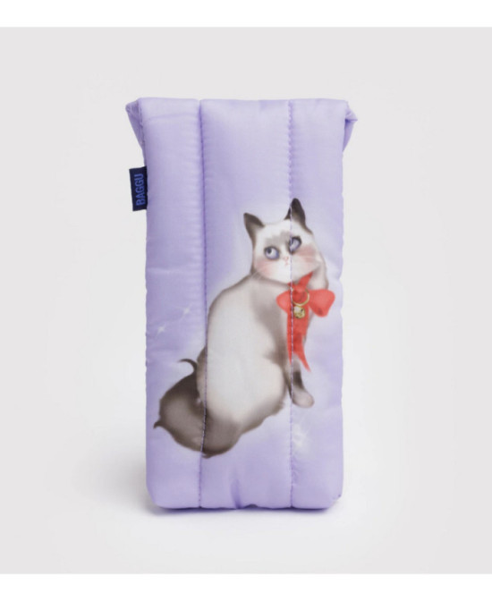 Etui de lunettes matelassé Chat noir