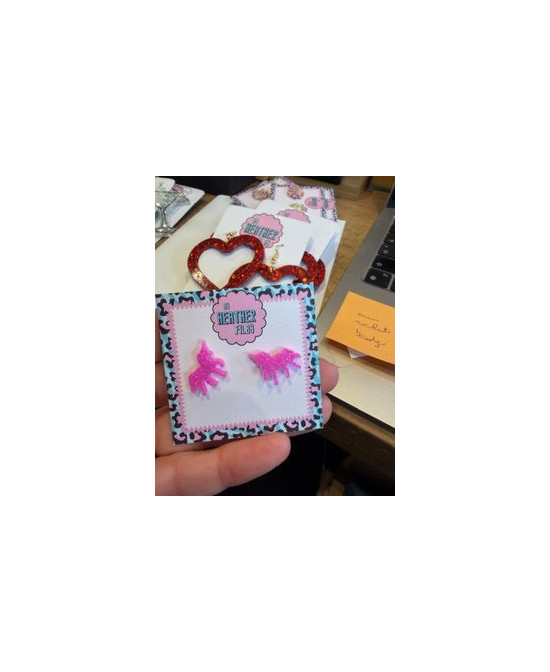 Boucles d’oreille Petites licornes roses