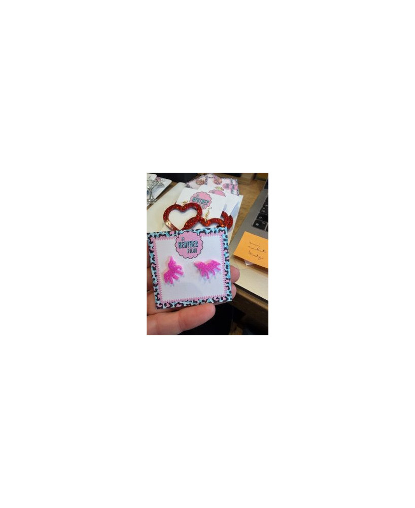 Boucles d’oreille Petites licornes roses