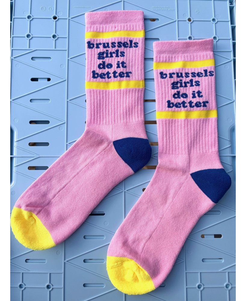 Chaussettes rose-jaune brussels girls do it better