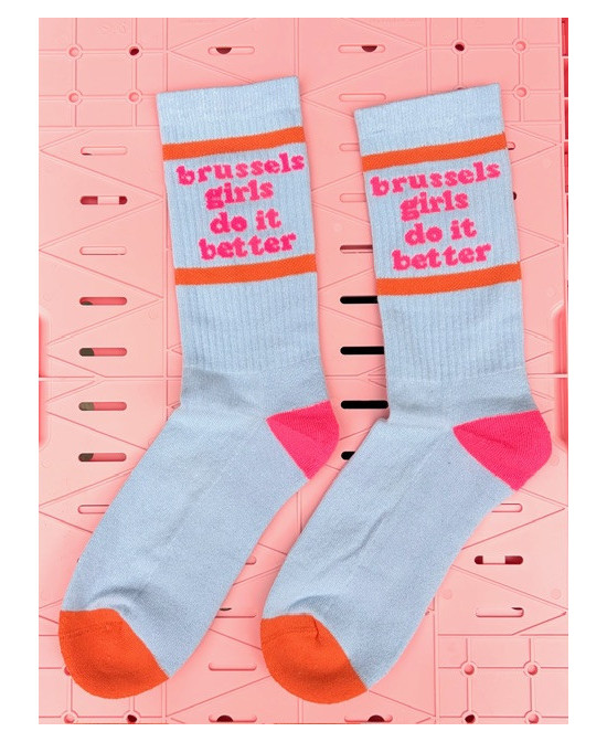 Chaussettes bleu-rose brussels girls do it better