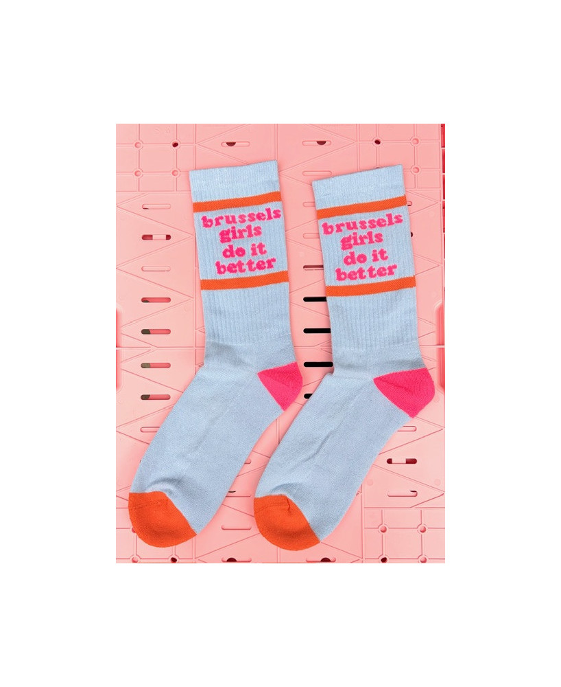 Chaussettes bleu-rose brussels girls do it better
