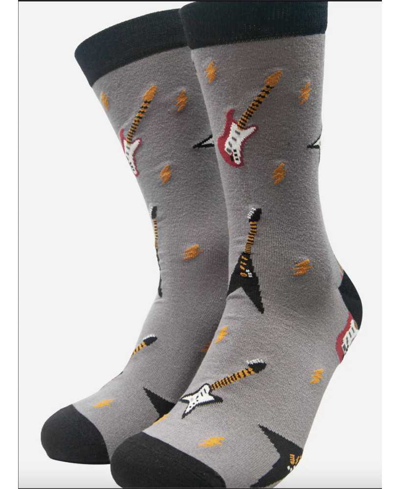 Chaussettes grises guitares
