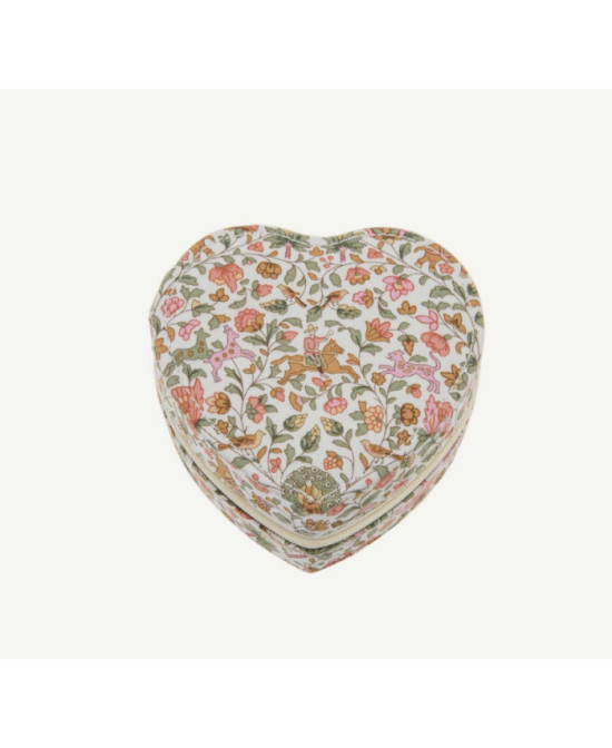 Boîte à bijoux coeur en Liberty Iman Pink