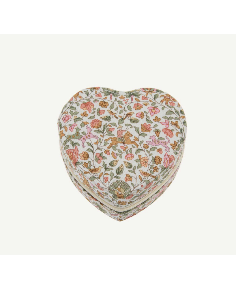 Boîte à bijoux coeur en Liberty Iman Pink