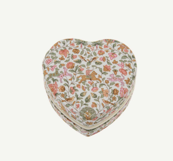 Boîte à bijoux coeur en Liberty Iman Pink
