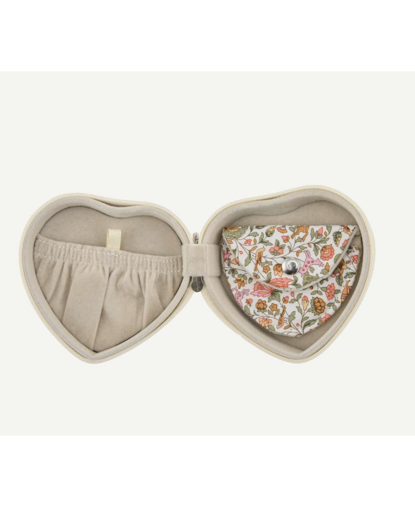 Boîte à bijoux coeur en Liberty Iman Pink