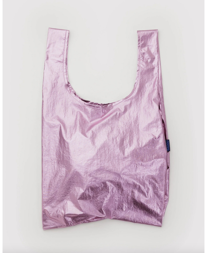 Petit sac réutilisable métal rose