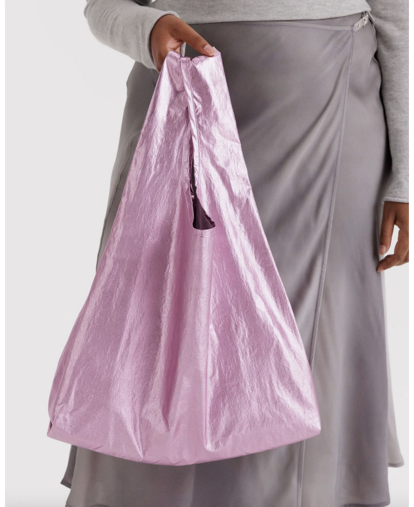 Petit sac réutilisable métal rose