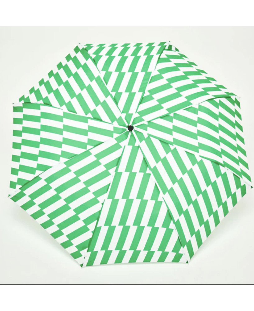 Parapluie Canard Motifs géométriques blanc et vert