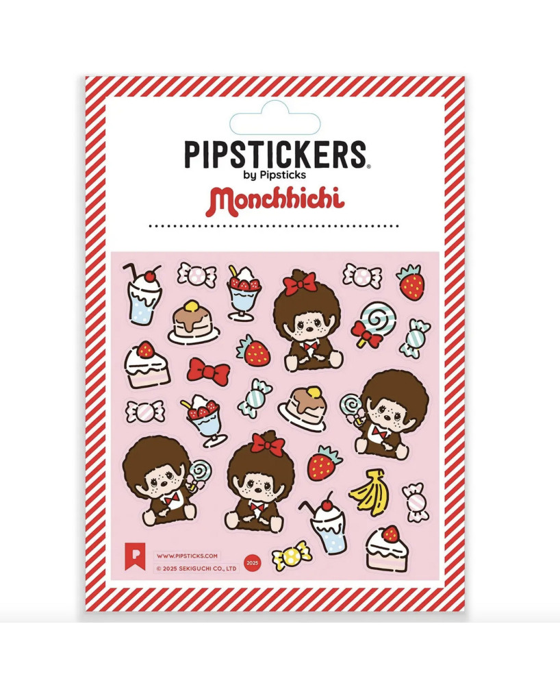 Planche de stickers Monchhichi et pâtisseries