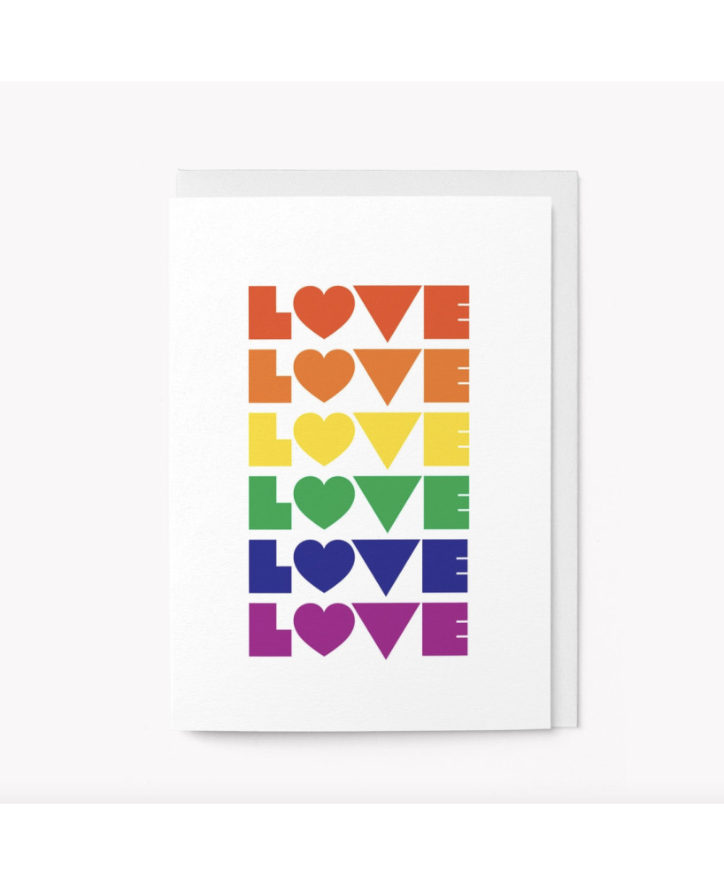 Carte Love arc-en-ciel