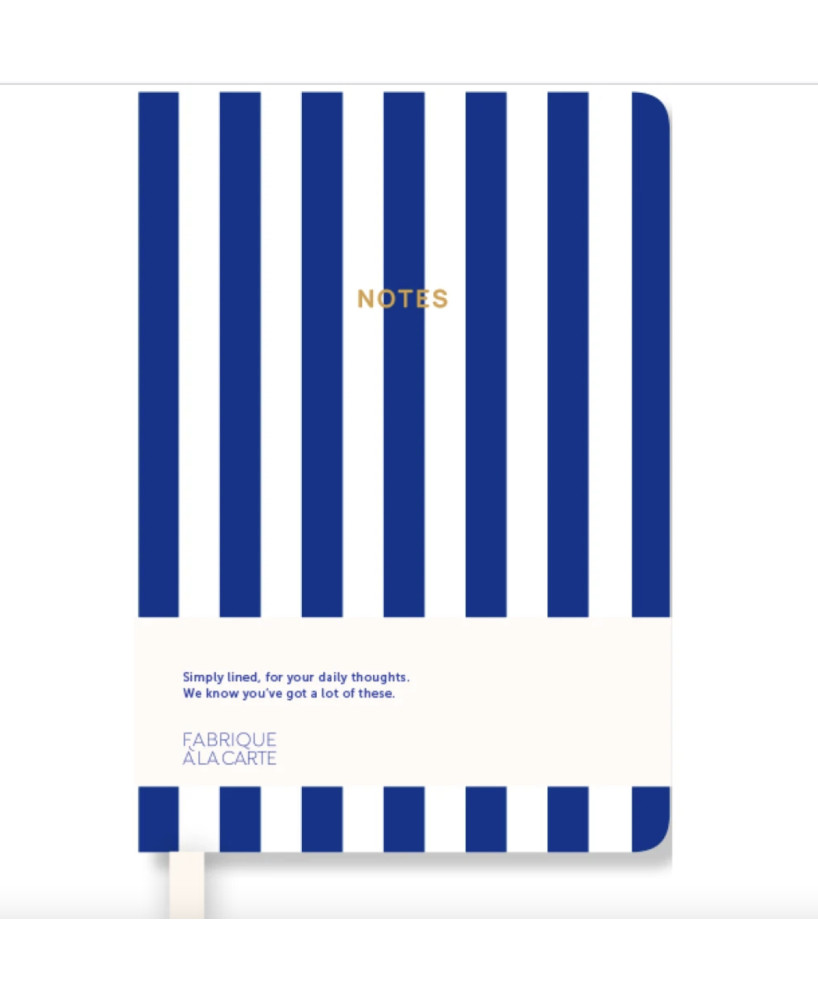 Carnet A7 lignes bleues et blanches
