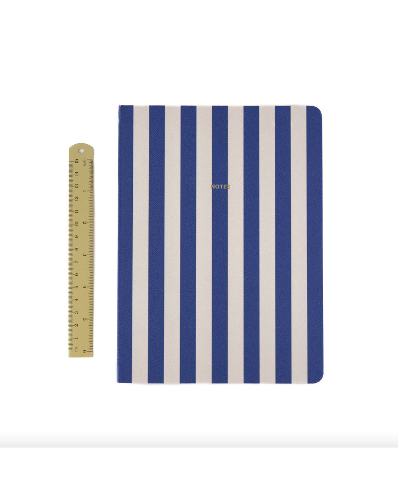 Carnet lignes bleues et blanches