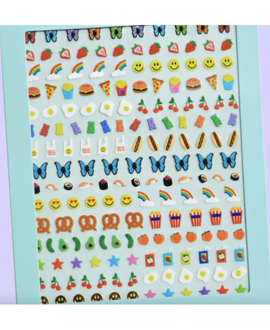 Stickers d'ongles Arc-en-ciel et Papillons