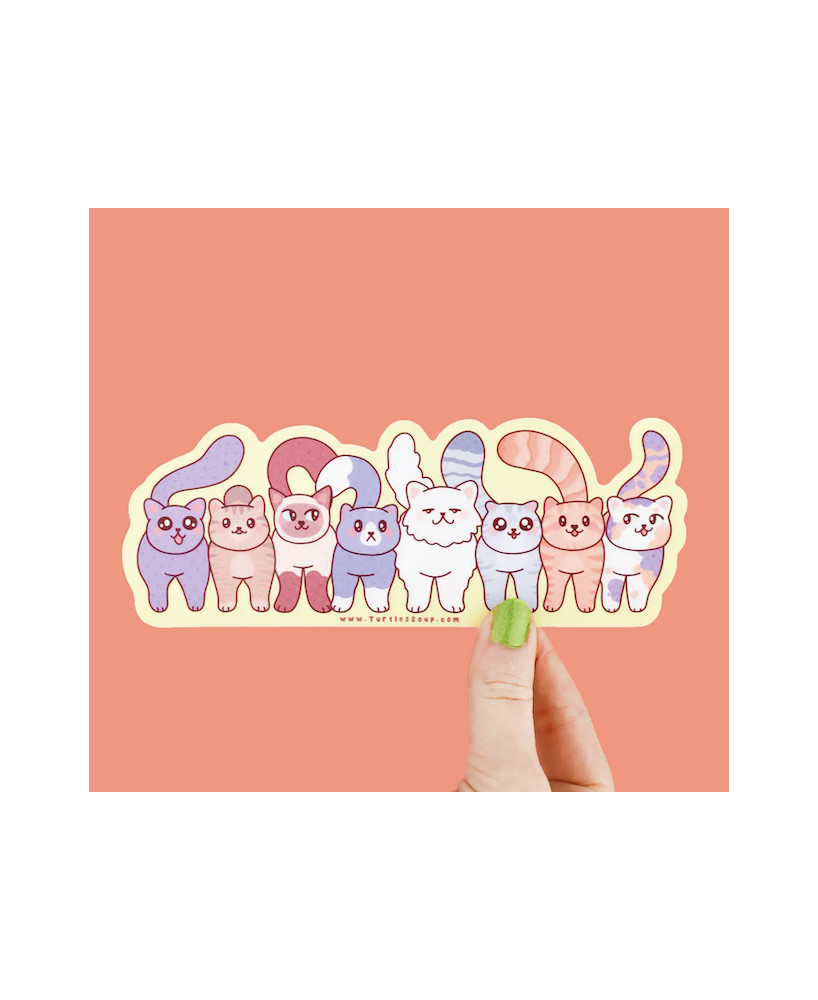 Sticker XL Huit chats