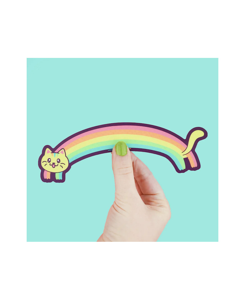 Sticker XL Chat arc-en-ciel