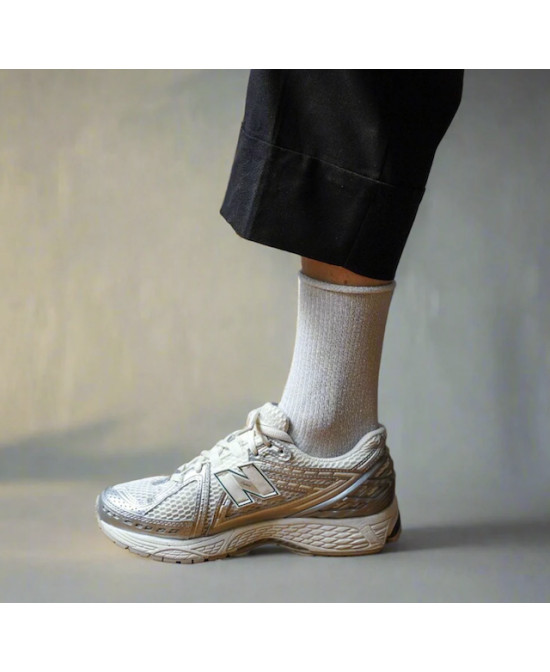 Chaussettes Klue glitter lurex white