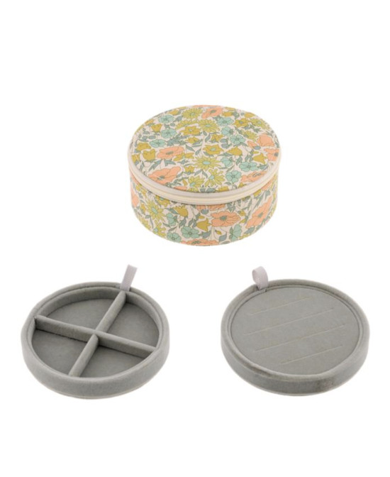 Boîte à bijoux ronde Liberty Poppy & Daisy pastel
