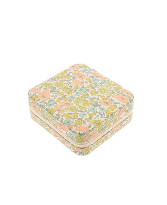 Boîte à bijoux carrée Liberty Poppy & Daisy pastel
