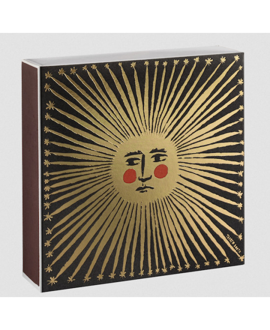 Boîte carrée d'allumettes Soleil doré