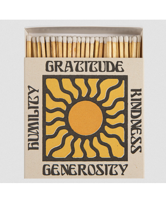Boîte carrée d'allumettes Gratitude