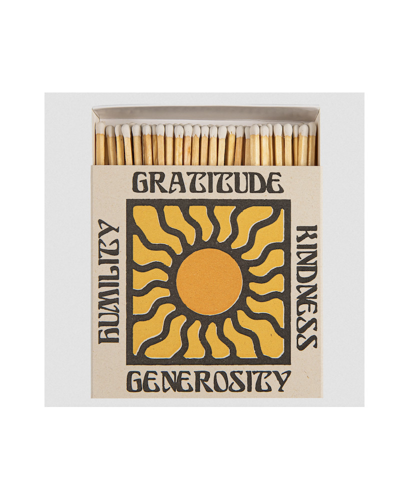 Boîte carrée d'allumettes Gratitude