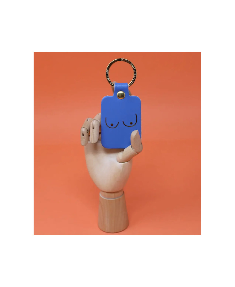 Porte-clés Seins bleu vif