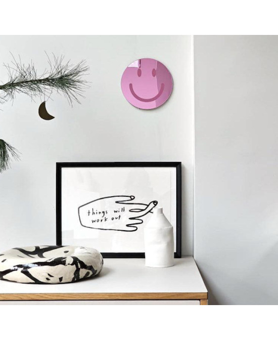 Miroir Smiley rose