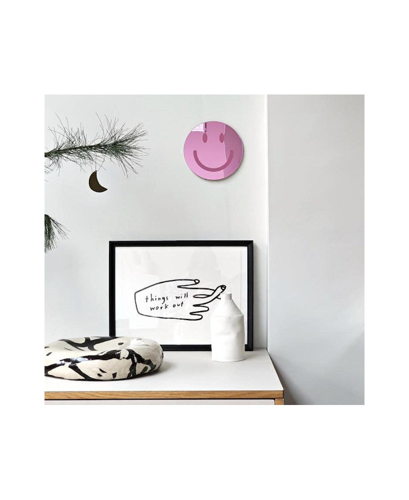 Miroir Smiley rose