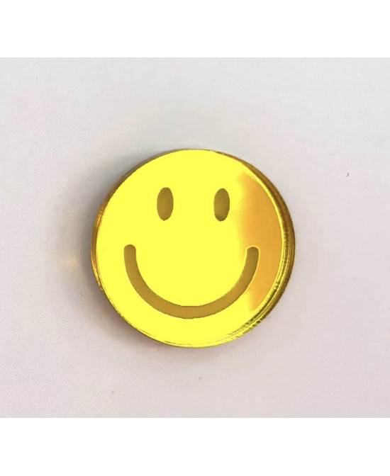 Pins Smiley miroir jaune