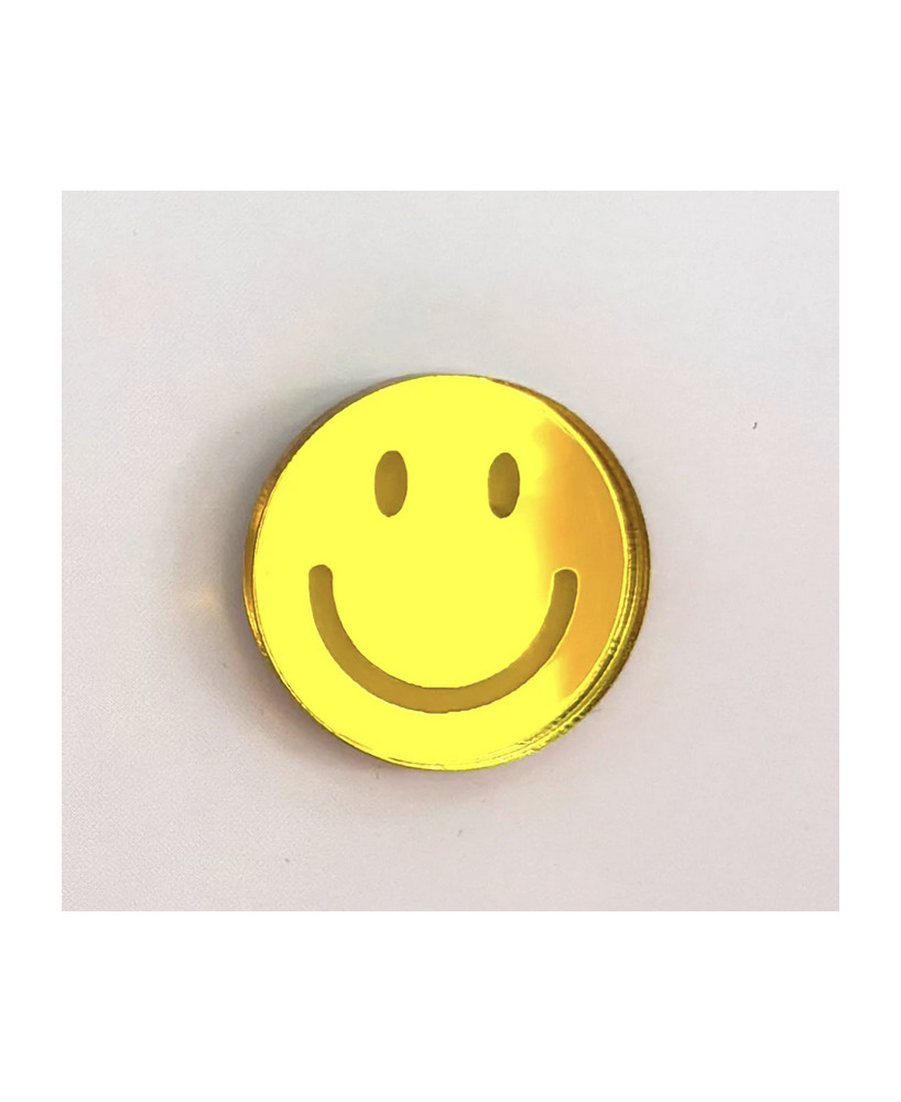 Pins Smiley miroir jaune