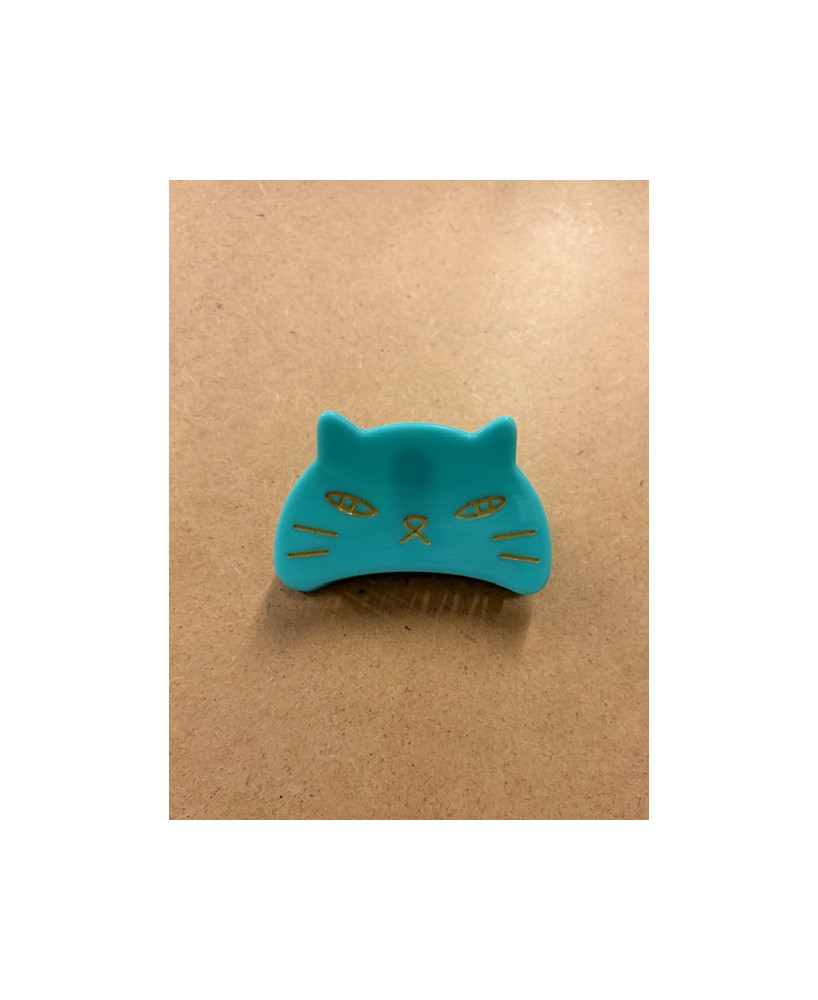 Pince à cheveux Chat turquoise