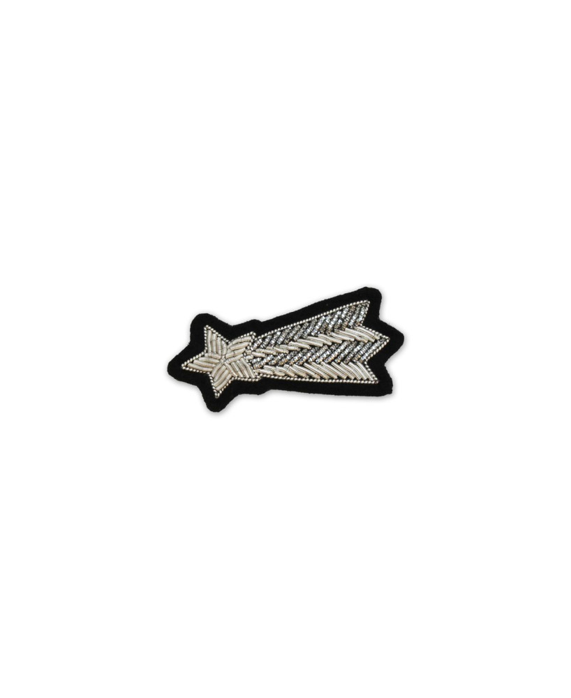 Broche brodée Etoile filante argent Macon & Lesquoy