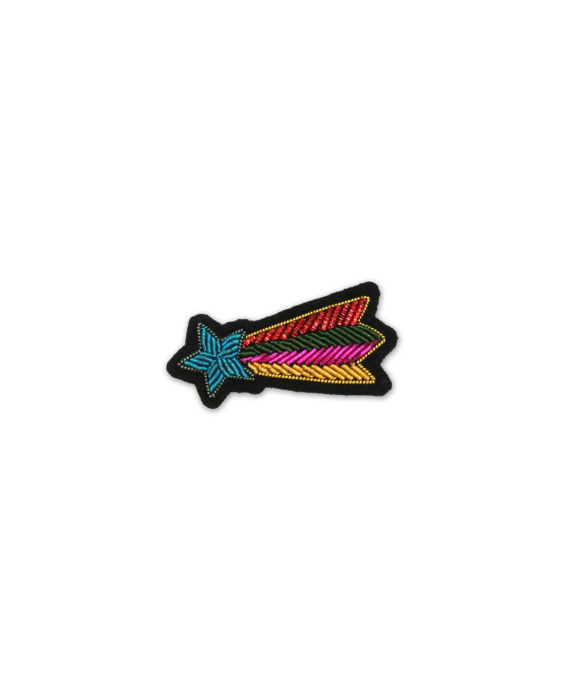 Broche brodée Etoile filante multicolore Macon&Lesquoy