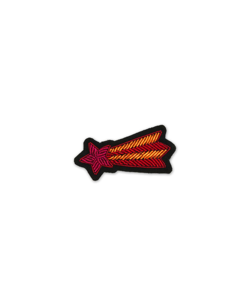 Broche brodée Etoile filante rose Macon&Lesquoy