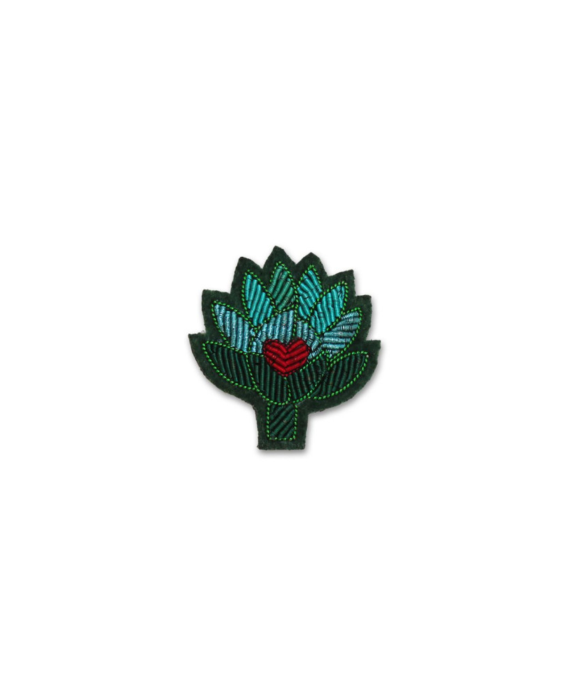 Broche brodée Artichaud Macon&Lesquoy