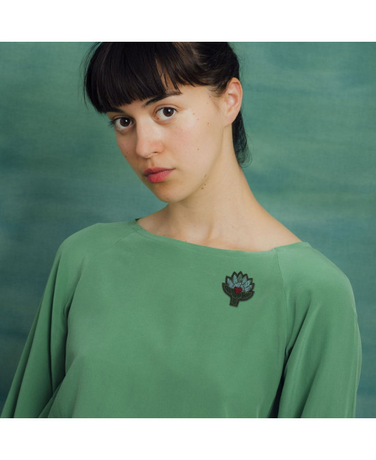 Broche brodée Artichaud Macon&Lesquoy